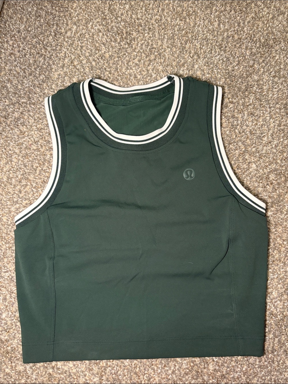 Lululemon Dark Green Varsity Scoop Neck Cropped Tennis Tank 6